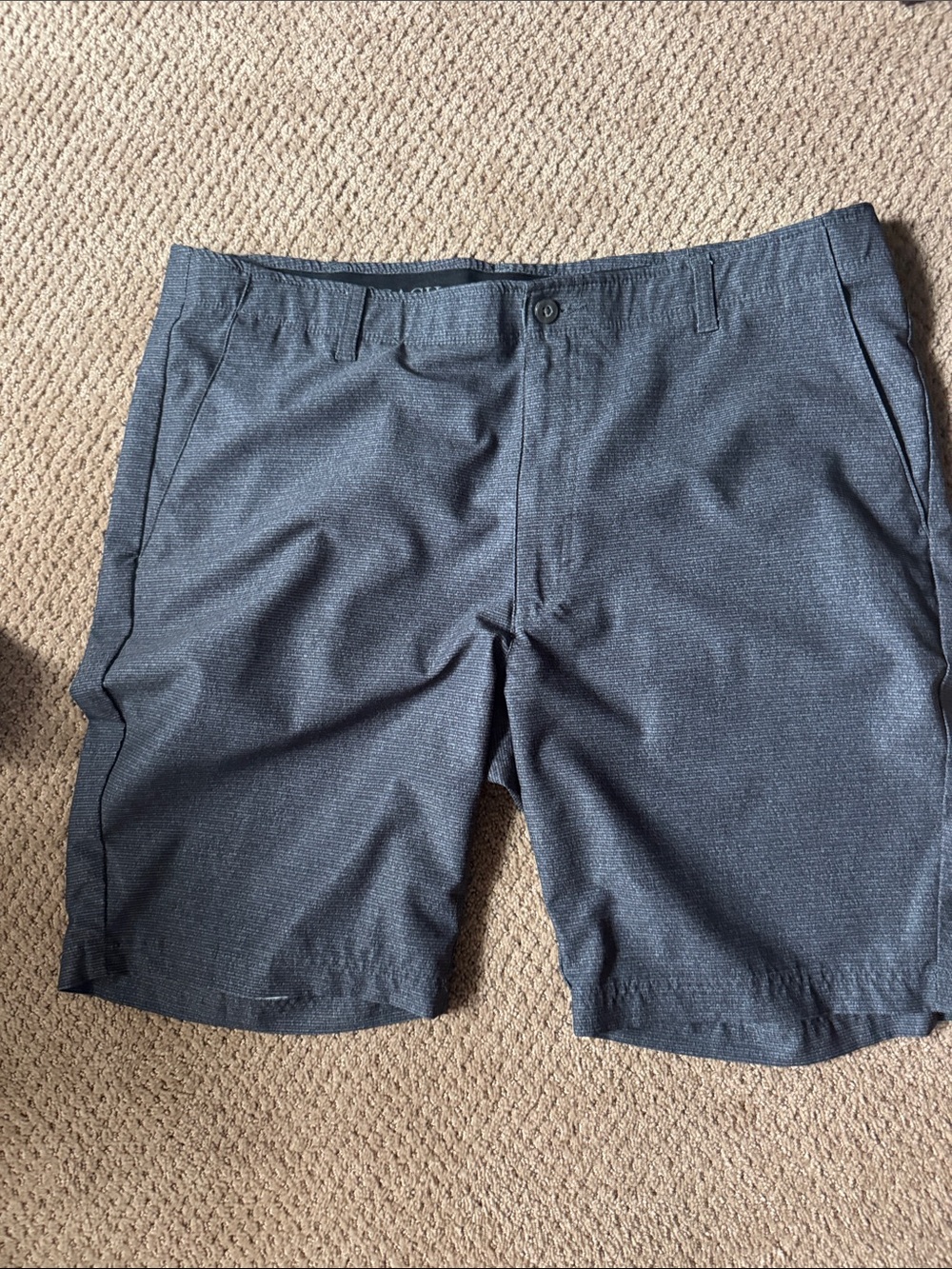 Pebble Beach Men's Heathered Navy Flat-Front Shorts